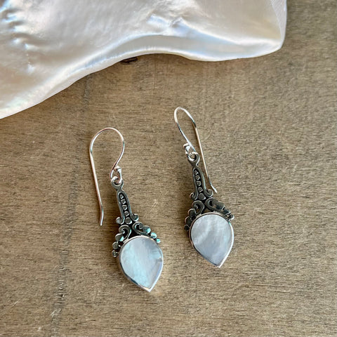 Rain Drop Mother of Pearl Earrings