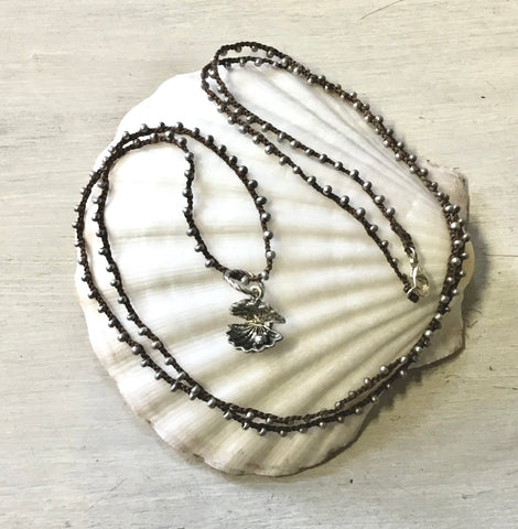 Open Clam Charm Necklace