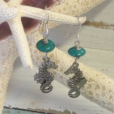 Seahorse Love Pewter Earrings