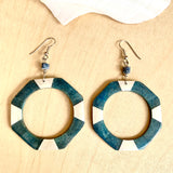 Blue Coral Hoop Earrings