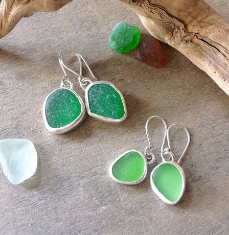 Single Drop Sea Glass Earrings