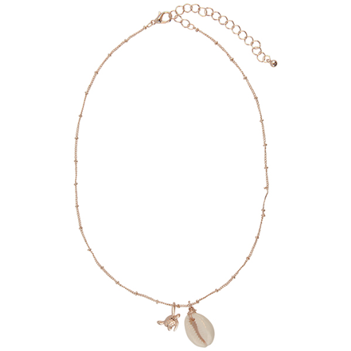 Cowrie Chain Turtle Necklace