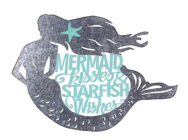 Mermaid Kisses Metal Sign