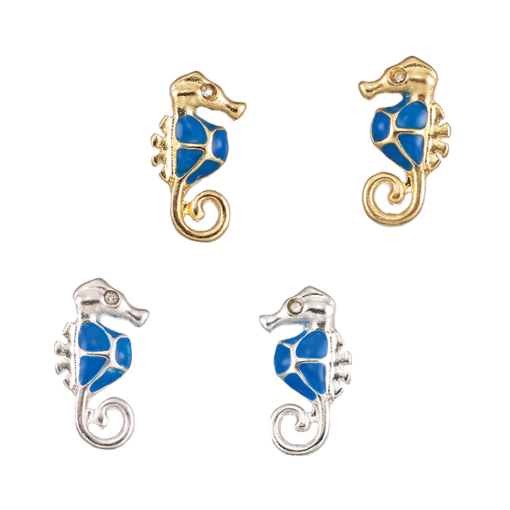 Turquoise Seahorse Stud Earrings