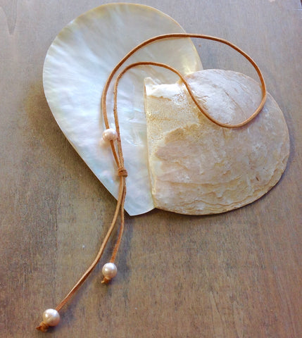 Pearl Leather Lasso Necklace