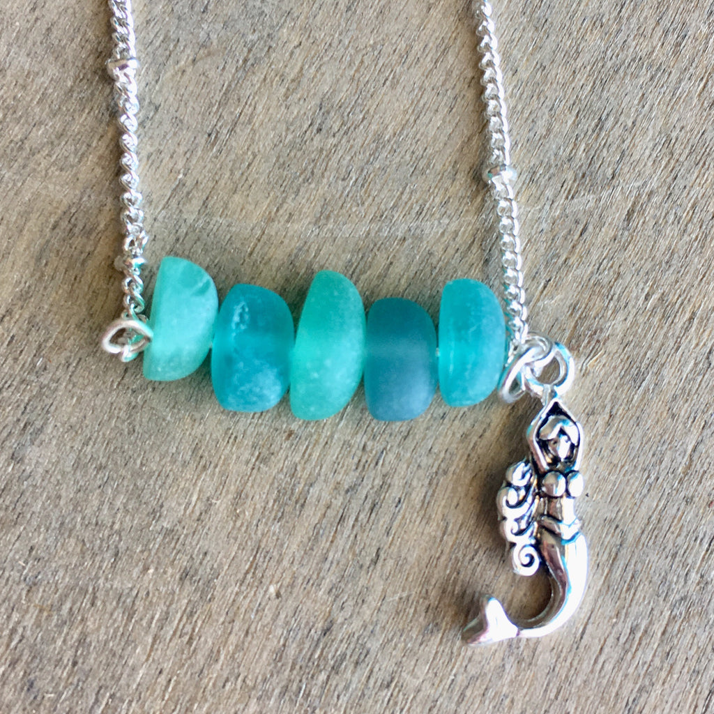 Ocean Life Sea Glass Charm Necklace