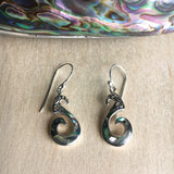 Abalone Seahorse Swirl Earrings