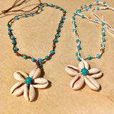 Blue Daisy Shell Necklace