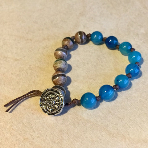 Turtle Stone Button Bracelet