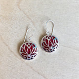 Red Coral Lotus Earrings